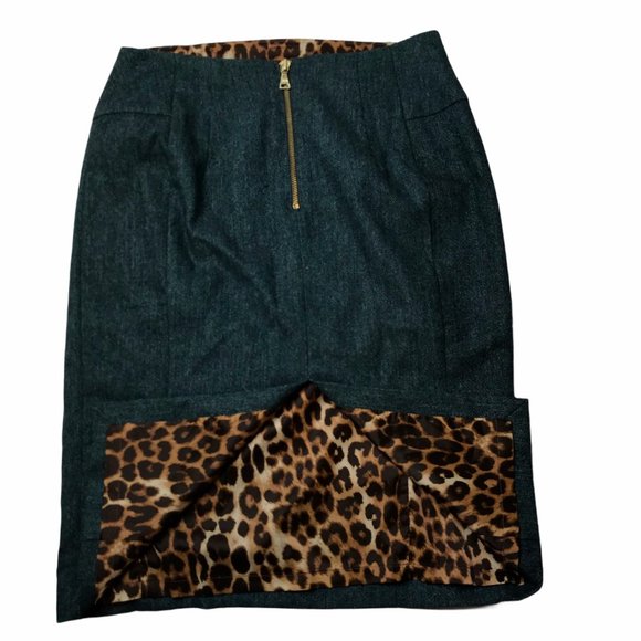 Express Pencil Work Skirt Teal Green Size